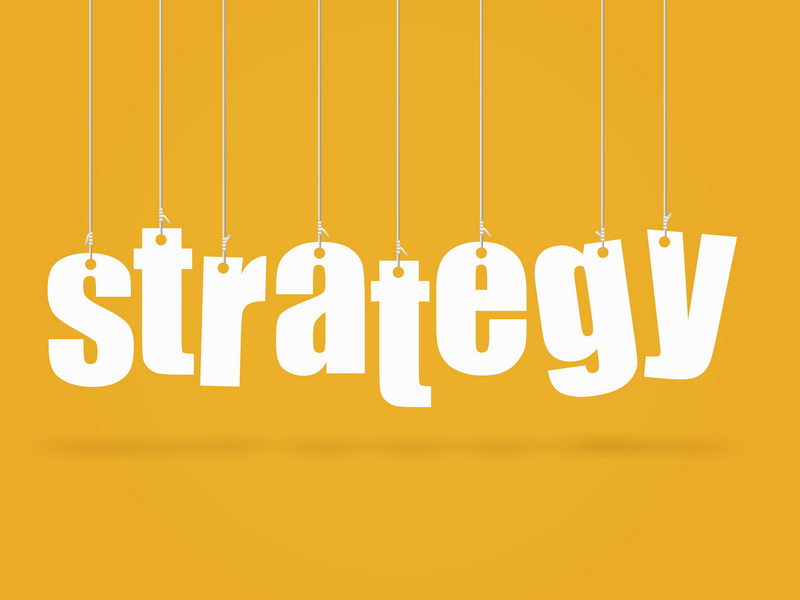 Hanging text with the concept "Strategy".